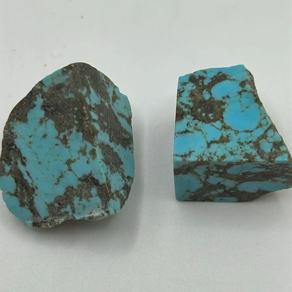 2 Natural Turquoise nuggets stones rocks .  Jewelry making